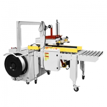 Automatic carton sealing and strapping machine